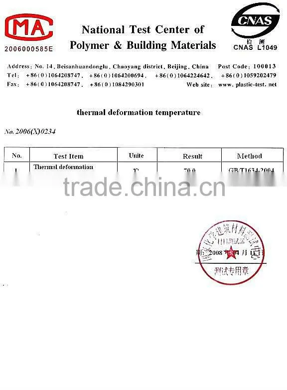 light weight color stable ASA pvc roof tile