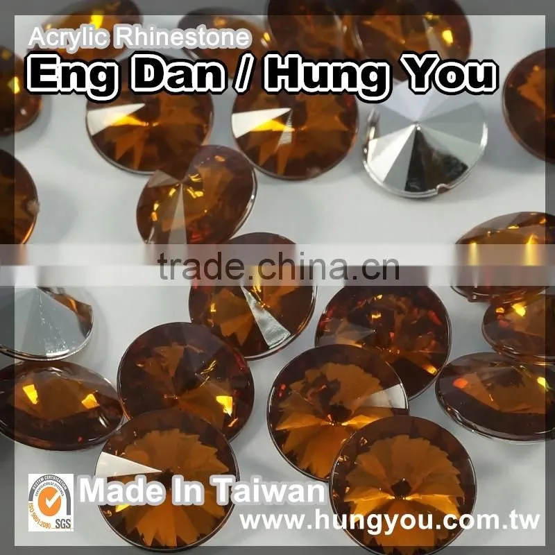 4 Holes 30mm Round Synthetic Gemstone with AB Coating