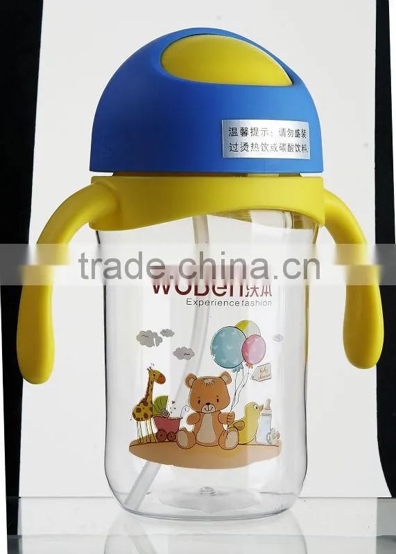 children school water bottles, plastic water bottle with straw, water bottle in sale 380ml