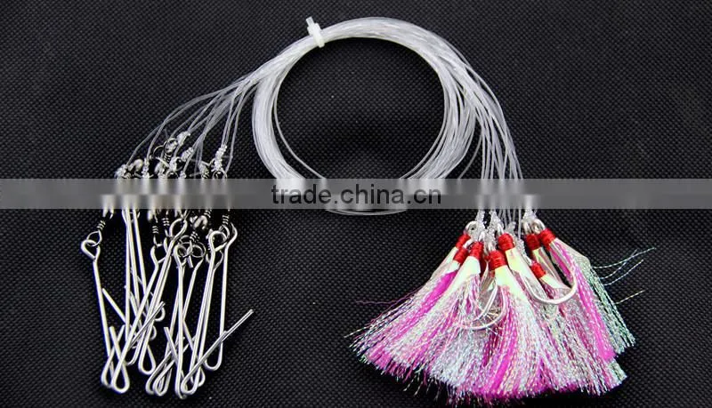 The NewJapan fishing hooks 25pcs/1 bag Longline Traces flasher hook 50cm fishhook lure hook for fishing