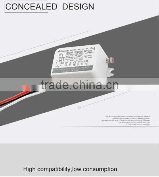 High sensitive microwave motion sensor switch 35W indoor motion sensor with LED light switch