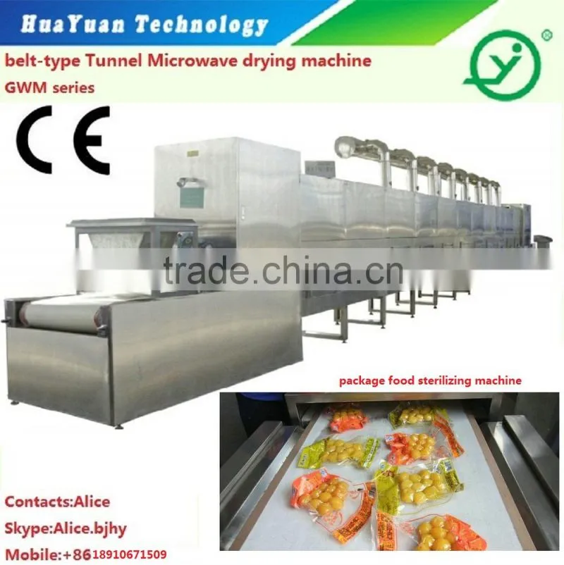 tunnel type industrial microwave package food sterilizing sterilization machine
