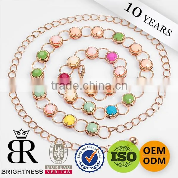 Fancy populor crystal handmade rhinestone gold chain