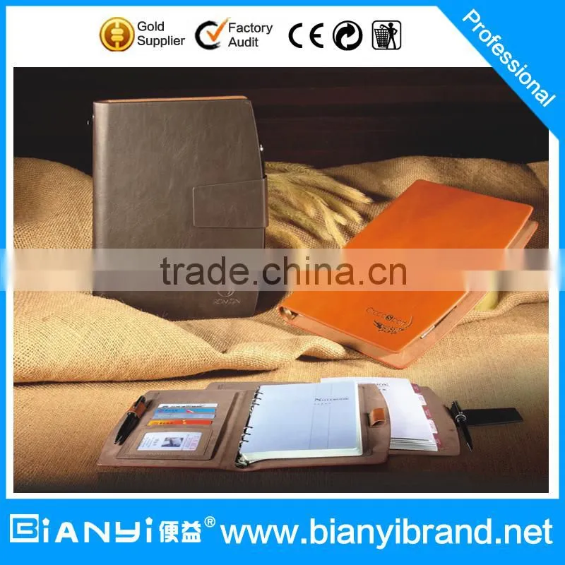 Good quality loose leaf leather journal diary notebook nine rings