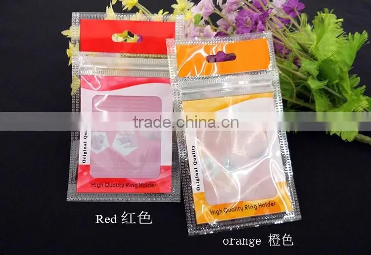 cheap plastic bag printing for the mobile ring laminated poly bag Red Orange printed zipper bag
