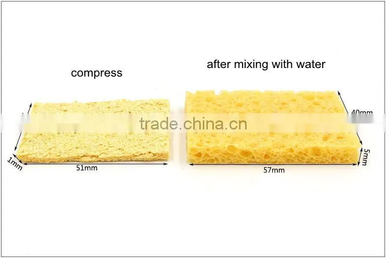 compressable to 1-2mm cellulose pop up sponge soldering tips cleaning sponge custom-made