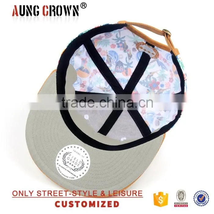 6 panel embroidered suede brim flat cheap snapback hat