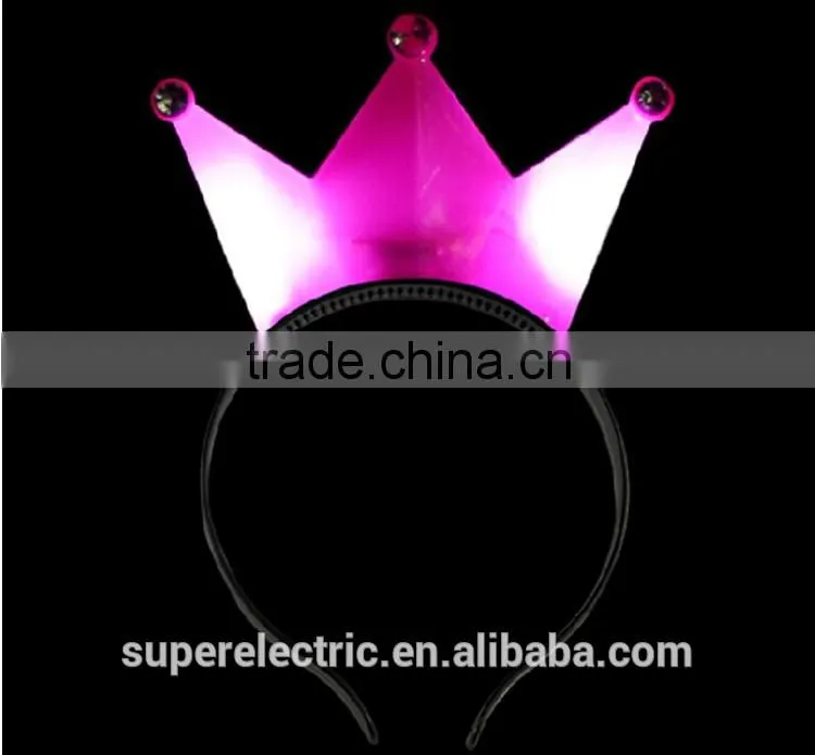 China Manufacturer New Design LED Plastic Head Band, Cheap Fashion LED Head Band With Crown