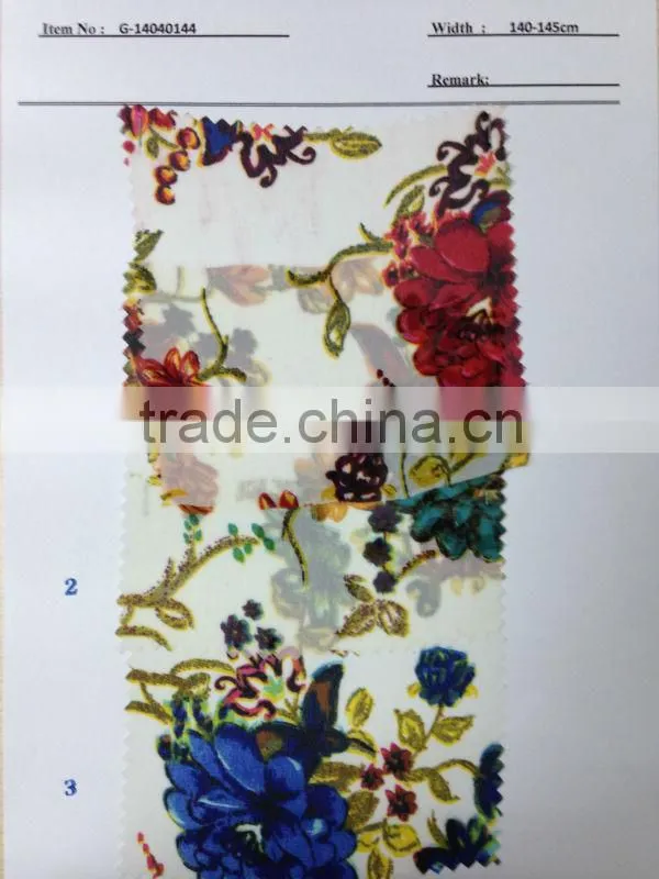 US$ 1/M up Chiffon Print Fabric Textile Stock Stocklot:G-14040144