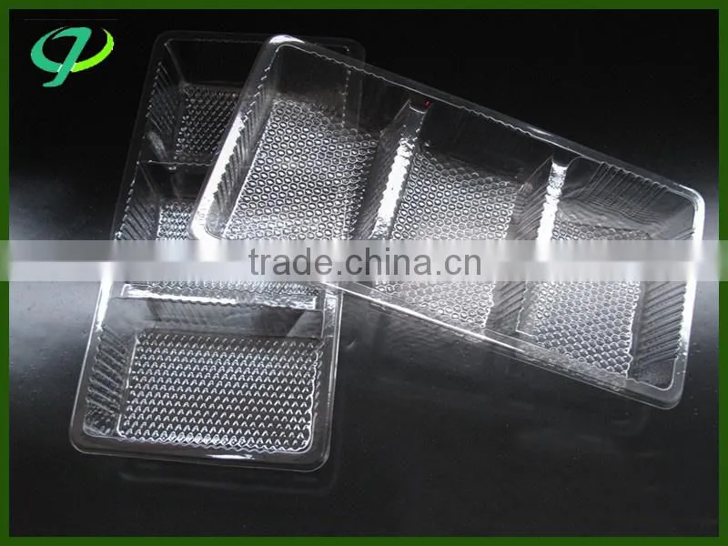 Disposable plastic food tray