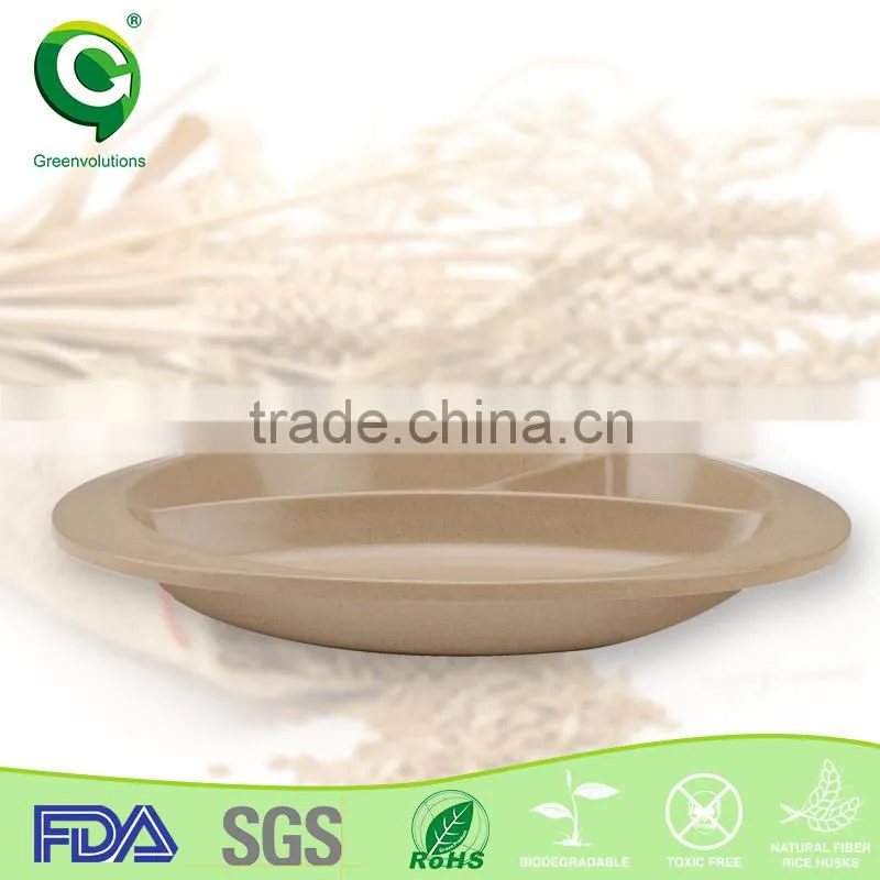 eco firendly rice husk organic customized kids dinnerware/ plate sets