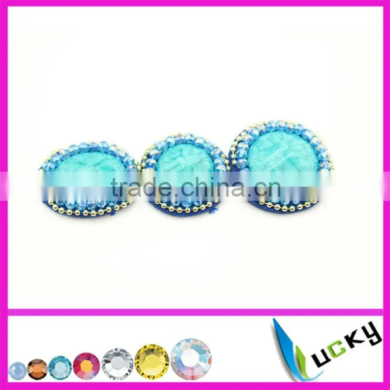 2014 New Design 100% handmade lace rhinestone applique with wooden beads crystal strass for clothes wedding shoe decoration