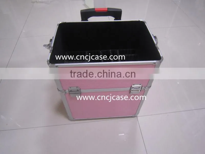aluminum trolley make up case,aluminum rolling hairdressing case,aluminum trolley cosmetic case