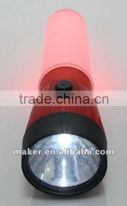 Far working distance Plastic Transparent Dual Light Flashlight