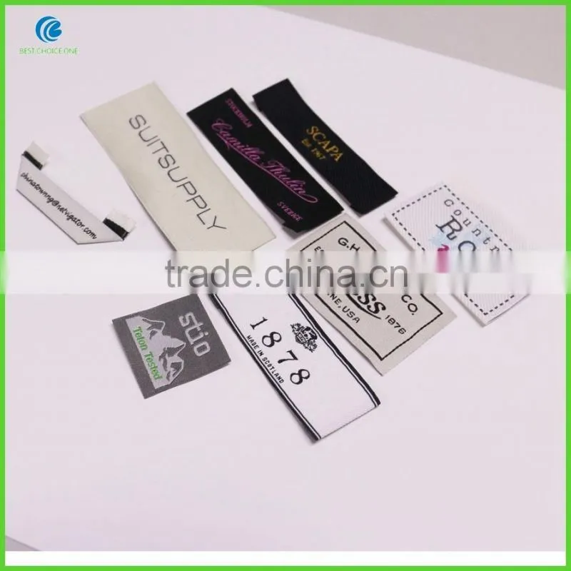 China Customize Brand Name Fabric Cloth Garment Label Woven Cheap Clothing Label