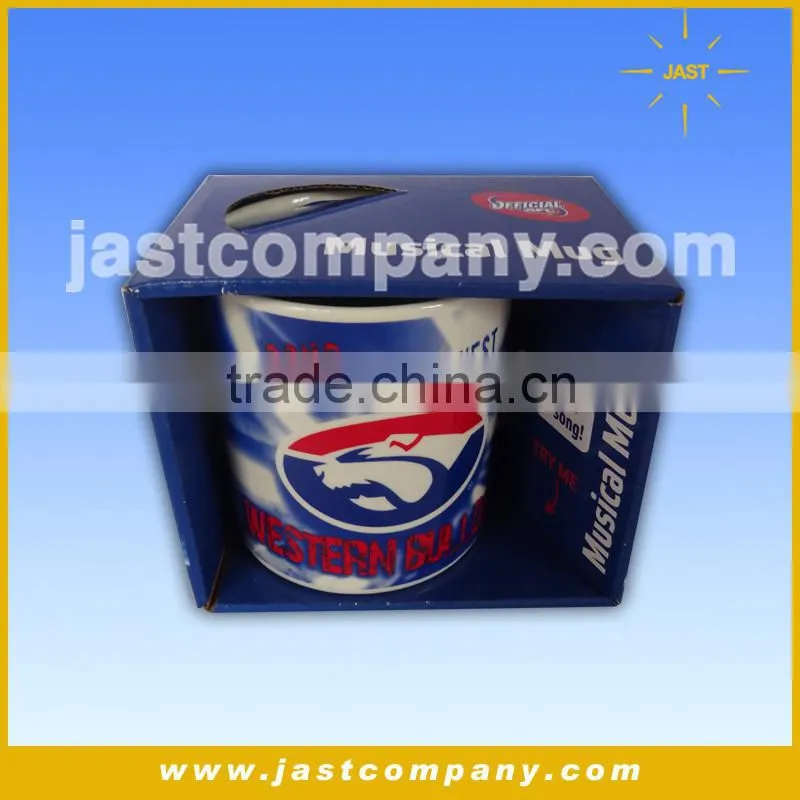 2014 Music Sound Mug For Football, Gift Ceramic Musical Coffee Mugs Wholesale, High Quality Promotion Fancy Musical Coffee Mugs
