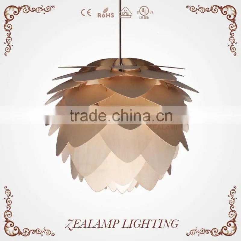 Modern Artichoke Lighting Crimean Pine Cone Wooden Pendant Lamp 403P-B01/02/03