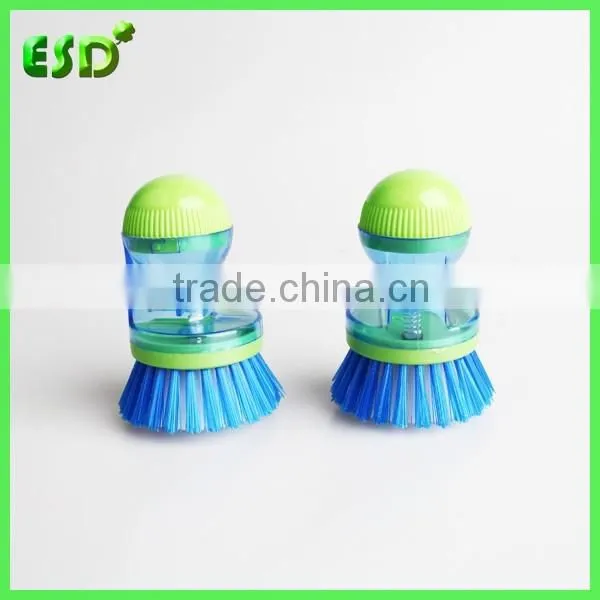 China ESD Palm Wooden Round Cleaning Brush With Nylon Bristle