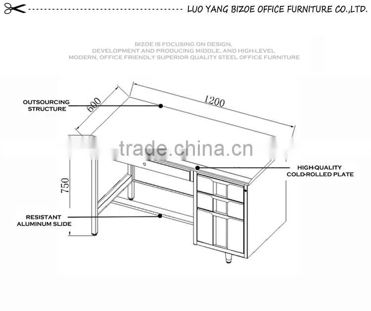 Light office computer steel table superior in quality/steel table