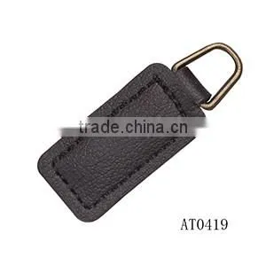 Custom genuine leather zipper pull, pu zipper pull tab