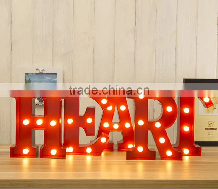 Decorative plastic and wood letters led sign