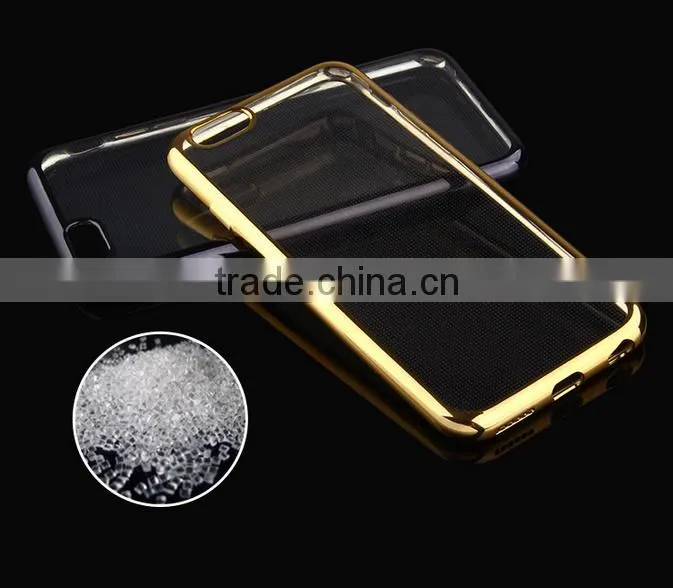 gold electroplating clear soft tpu case for iPhone6