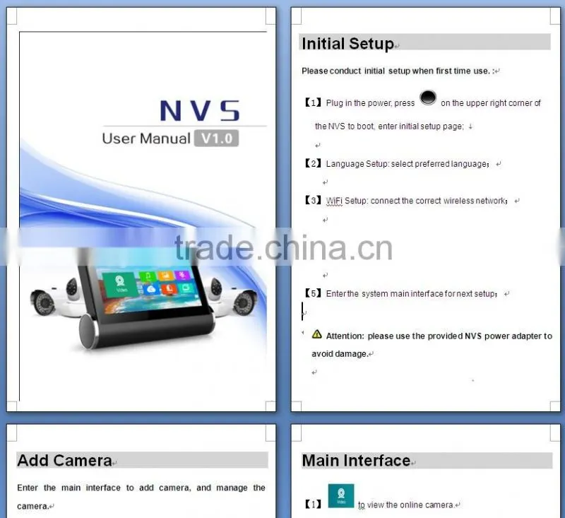 VStarcam HD 7 inch Touch Screen with indoor P2P IP Camera home security alarm system