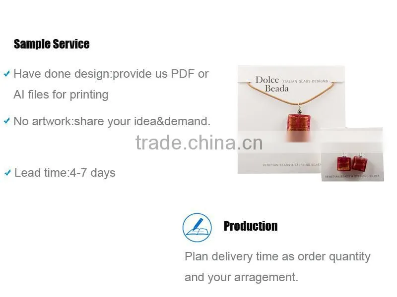 Custom Printed Folded Necklace Hanging Card Holder With Logo Print