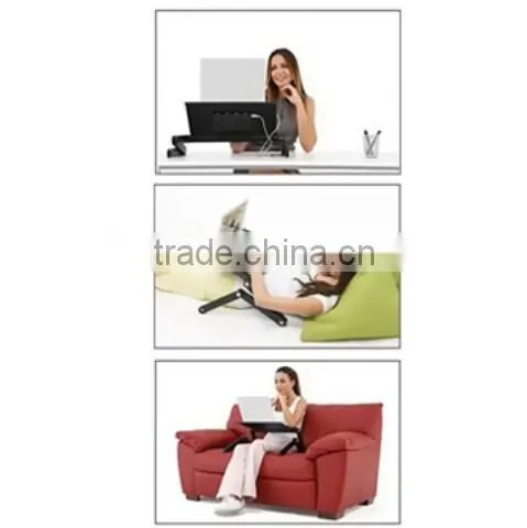 Portable folding multipurpose laptop stand with cooler fan ,adjustable laptop desk cooler stand