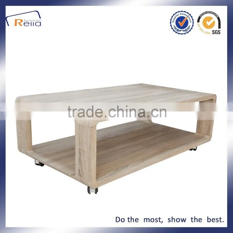 Good Quality Living Room Furniture MDF Coffee Table with Wheels