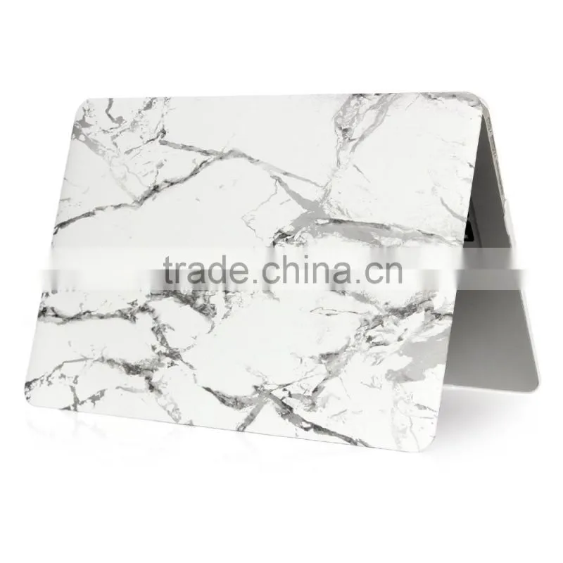 White+Gold Rubberized Hard PC Marble Case for MacBook 13 inch