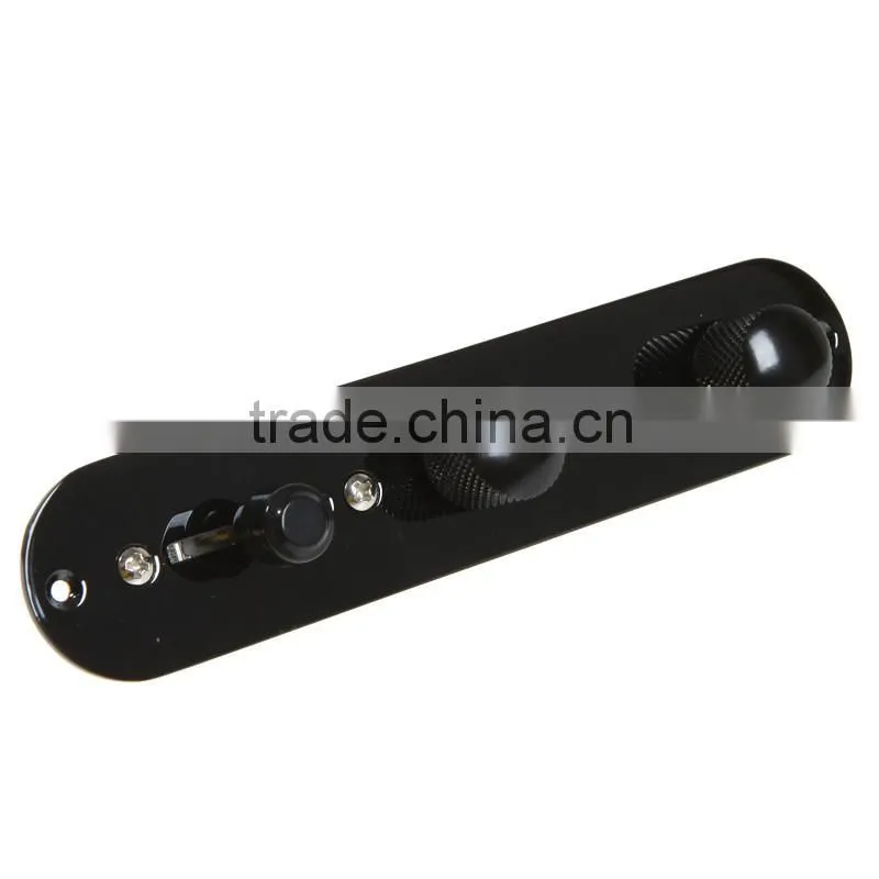 Wired Loaded Control Plate Harness Switch Knobs for Guitar Black