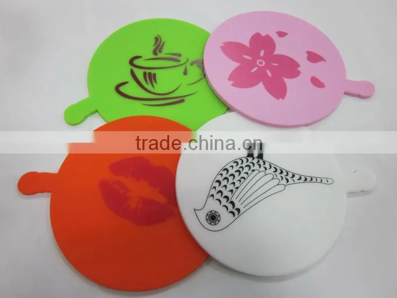 2015 new design 100% food grade fancy silicone cup mats