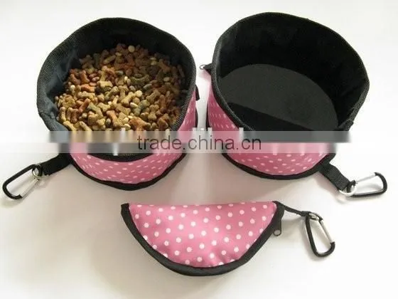 Convenient collapsible dog bowl your logo could be printed on waterproof and eco-friendly