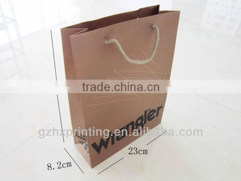Cheap paper tea bag with beige cotton rope handle