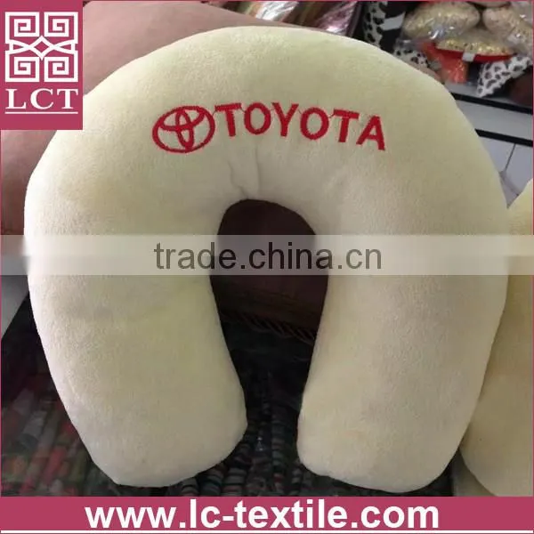 supply direct from factory micro plush removable cover custom embroidery travel neck pillow with invisible zipper(LCTP0102)