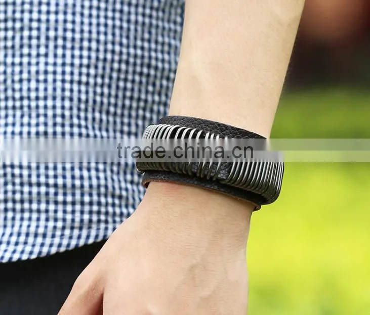 2015 punk Vintage handmade leather bracelet designs