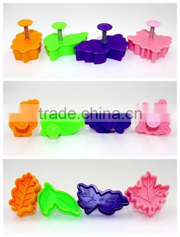 Spring press Cookie cutter type biscuit mold suit with leave shape serious