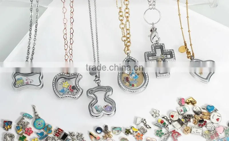 2015 Fashion Silver-Plated Glass Pendant Necklace