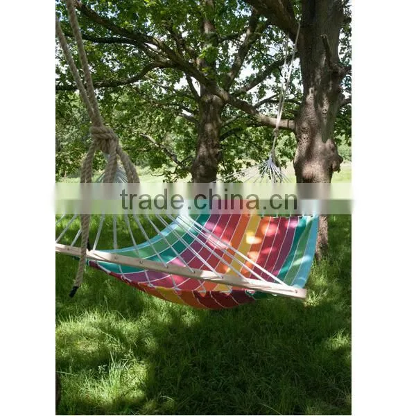 China Ningbo Portable Single Spreader Bar Cotton Woven Hammock