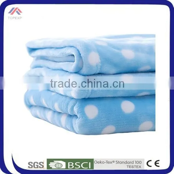 Blue Printed Dot Fleece Blanket Soft Touch Kids Blanket