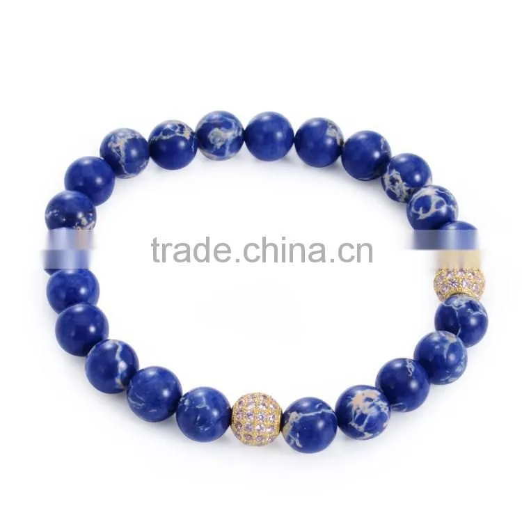 Latest fashion bangles lapis lazuli bead bracelet