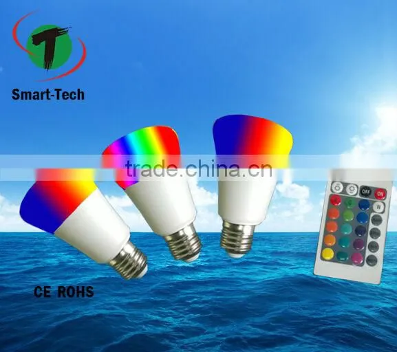 High brightness and energy saving Rgbw LED Bulb with new remote control