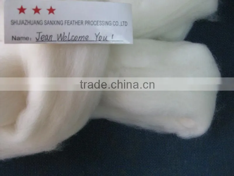 good quality 100% merino wool top,20MIC, 80-100MM, natural white color.