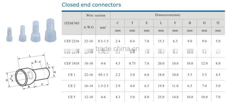 HEIGHT Closed end connector factory price with high quality