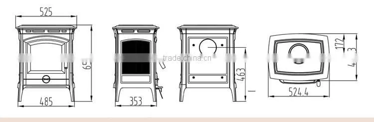 American style freestanding Enamel Fireplace/Wood fireplace with Brown colour DHF905UCE