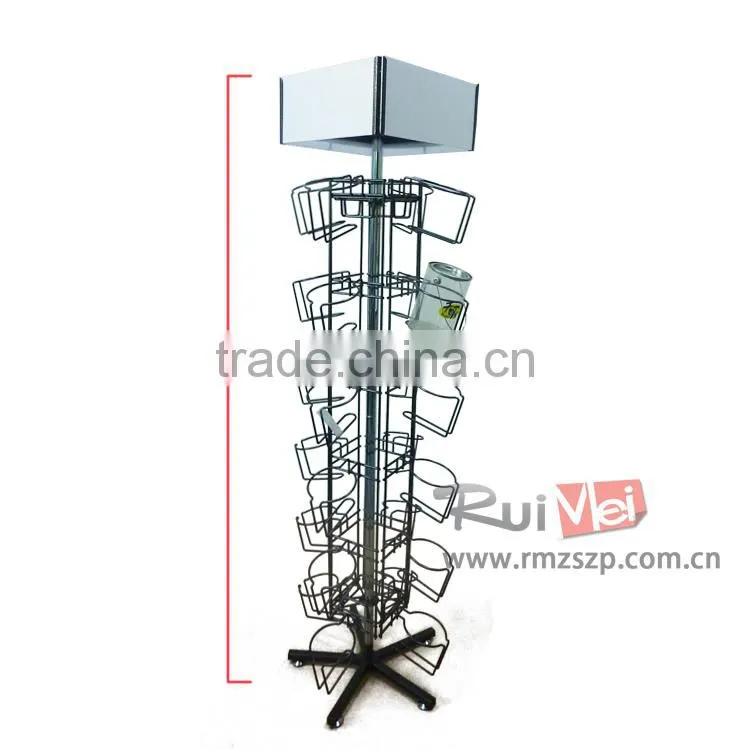 Rotating metal candy counter display rack