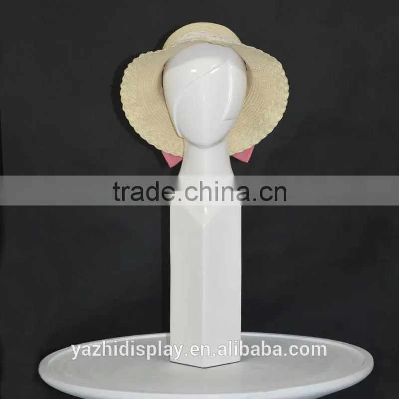 Abstract fiberglass egg head mannequin head for hat display