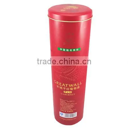 Chinese custom high quality round alcohol tin bottle