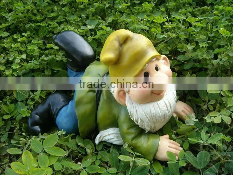 Charming Handmade Lying Garden Gnome